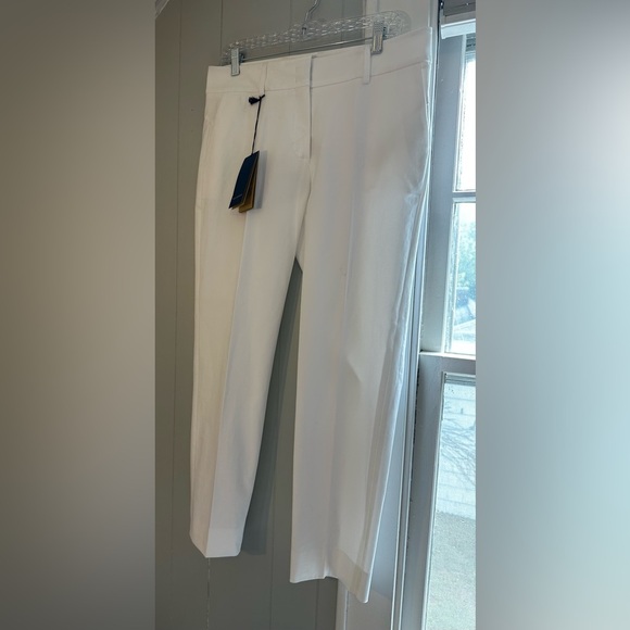 Piazza Sempione Kim White Cotton Tailored Trousers Size 10 US / IT 46 - Picture 6 of 9